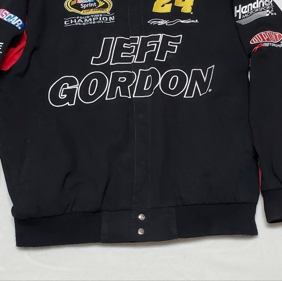 RARE Vintage Jeff Gordon Nascar Drive To End Hunger Black Red Cotton Jacket XXL - Picture 9 of 15